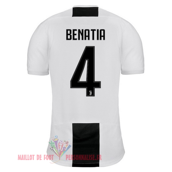 Maillot Om Pas Cher adidas NO.4 Benatia Domicile Maillots Juventus 18-19 Blanc Noir