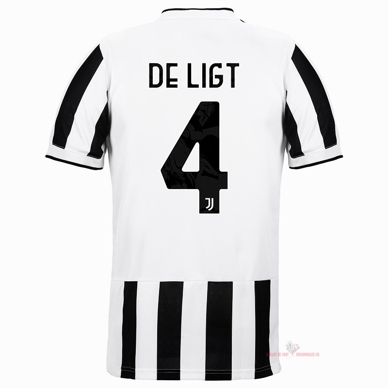 Maillot Om Pas Cher adidas NO.4 De Ligt Domicile Maillot Juventus 2021 2022 Blanc Noir