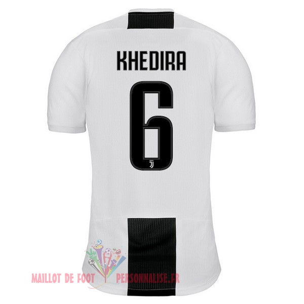 Maillot Om Pas Cher adidas NO.6 Khedira Domicile Maillots Juventus 18-19 Blanc Noir