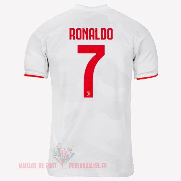 Maillot Om Pas Cher adidas NO.7 Ronaldo Exterieur Maillot Juventus 2019 2020 Gris Blanc