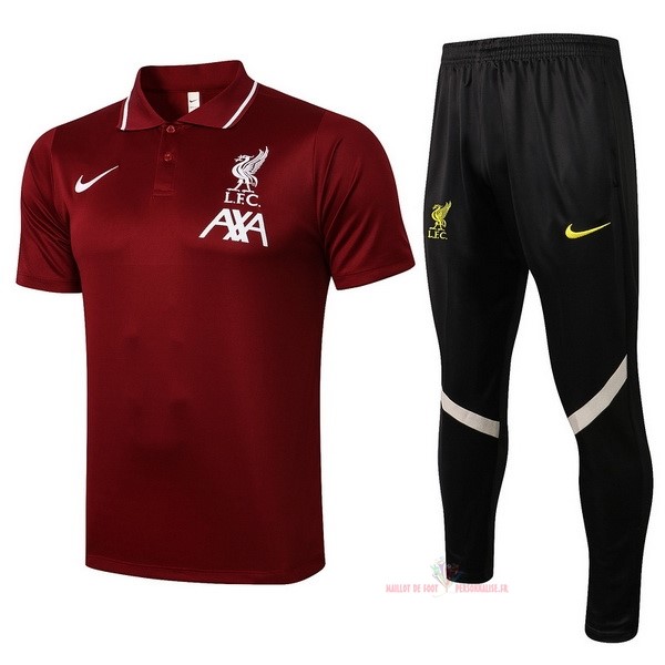 Maillot Om Pas Cher Nike Ensemble Complet Polo Liverpool 2021 2022 Rouge Marine Noir