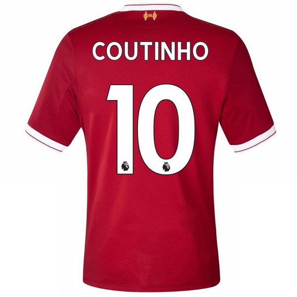 Maillot Om Pas Cher New Balance NO.10 Coutinho Domicile Maillots Liverpool 2017 2018 Rouge