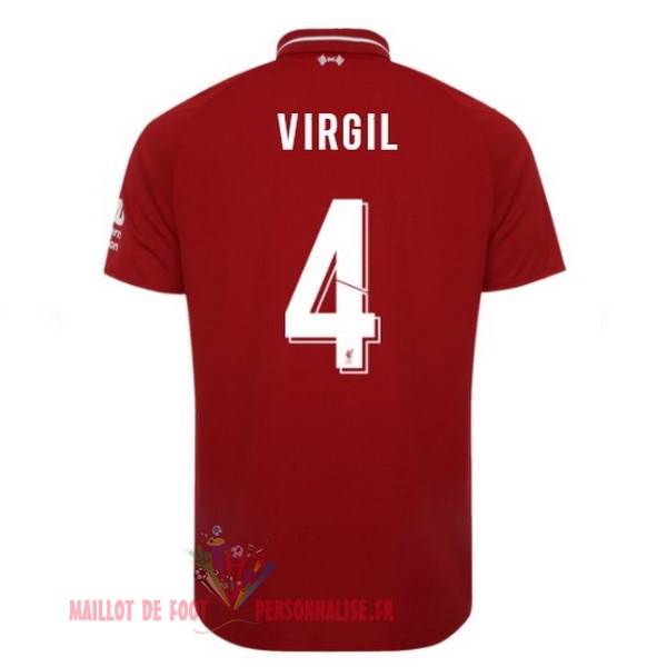 Maillot Om Pas Cher New Balance NO.4 Virgil Domicile Maillots Liverpool 2018-2019 Rouge