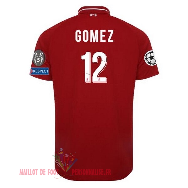 Maillot Om Pas Cher New Balance NO.12 Gomez Domicile Maillots Liverpool 18-19 Rouge