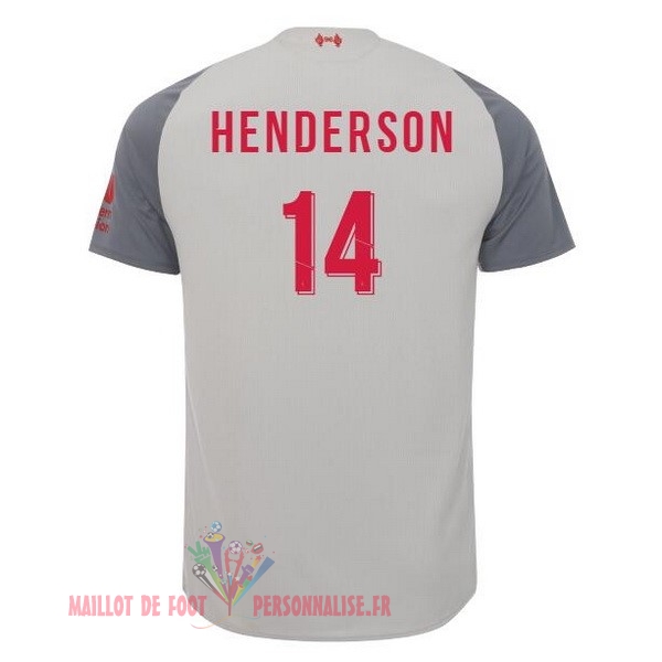 Maillot Om Pas Cher New Balance NO.14 Henderson Third Maillots Liverpool 18-19 Blanc