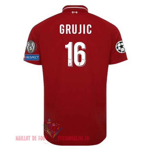Maillot Om Pas Cher New Balance NO.16 Grujic Domicile Maillots Liverpool 18-19 Rouge