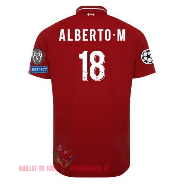 Maillot Om Pas Cher New Balance NO.18 Alberto.M Domicile Maillots Liverpool 18-19 Rouge