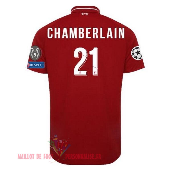 Maillot Om Pas Cher New Balance NO.21 Chamberlain Domicile Maillots Liverpool 18-19 Rouge