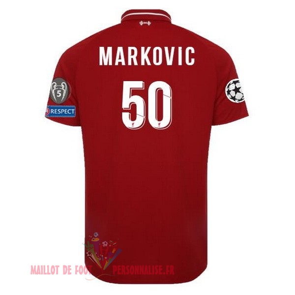 Maillot Om Pas Cher New Balance NO.50 Markovic Domicile Maillots Liverpool 18-19 Rouge