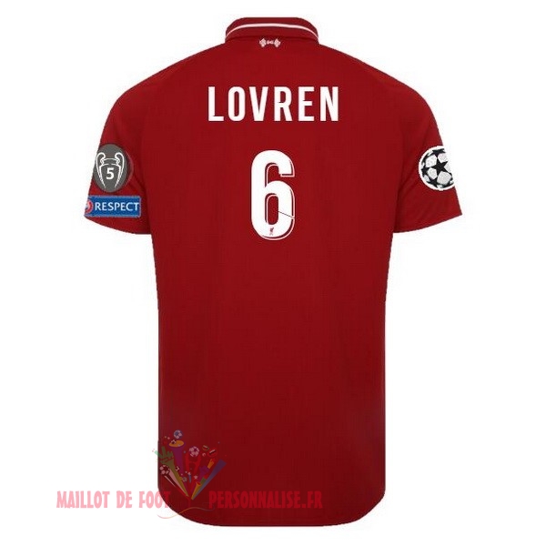 Maillot Om Pas Cher New Balance NO.6 Lovren Domicile Maillots Liverpool 18-19 Rouge