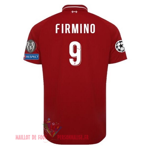 Maillot Om Pas Cher New Balance NO.9 Firmino Domicile Maillots Liverpool 18-19 Rouge