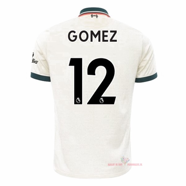 Maillot Om Pas Cher Nike NO.12 Gomez Exterieur Maillot Liverpool 2021 2022 Blanc