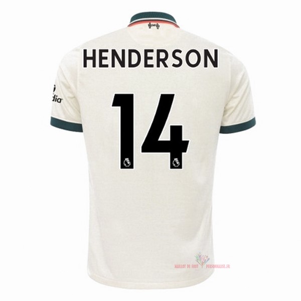 Maillot Om Pas Cher Nike NO.14 Henderson Exterieur Maillot Liverpool 2021 2022 Blanc