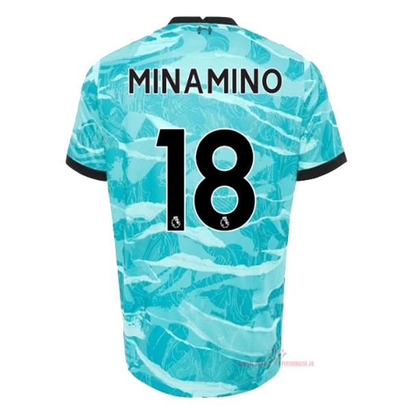 Maillot Om Pas Cher Nike NO.18 Minamino Exterieur Maillot Liverpool 2020 2021 Bleu