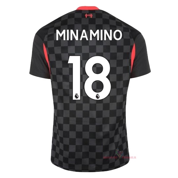 Maillot Om Pas Cher Nike NO.18 Minamino Third Maillot Liverpool 2020 2021 Noir