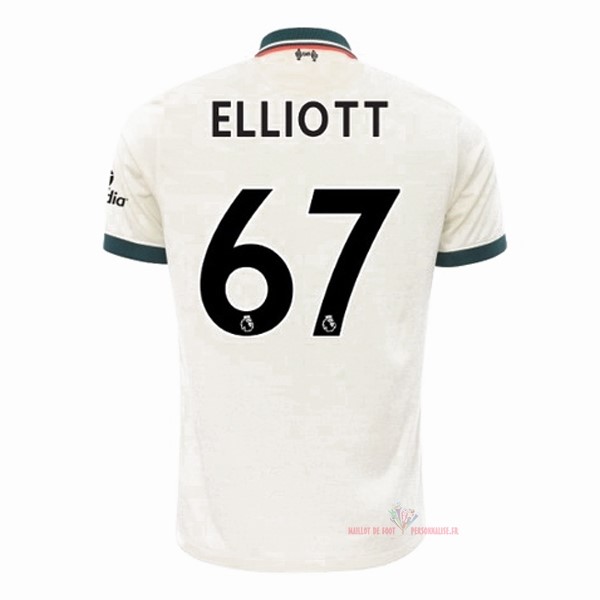 Maillot Om Pas Cher Nike NO.67 Elliott Exterieur Maillot Liverpool 2021 2022 Blanc