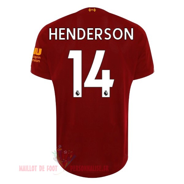 Maillot Om Pas Cher New Balance NO.14 Henderson Domicile Maillot Liverpool 2019 2020 Rouge