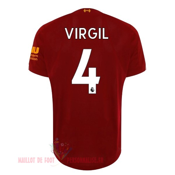 Maillot Om Pas Cher New Balance NO.4 Virgil Domicile Maillot Liverpool 2019 2020 Rouge