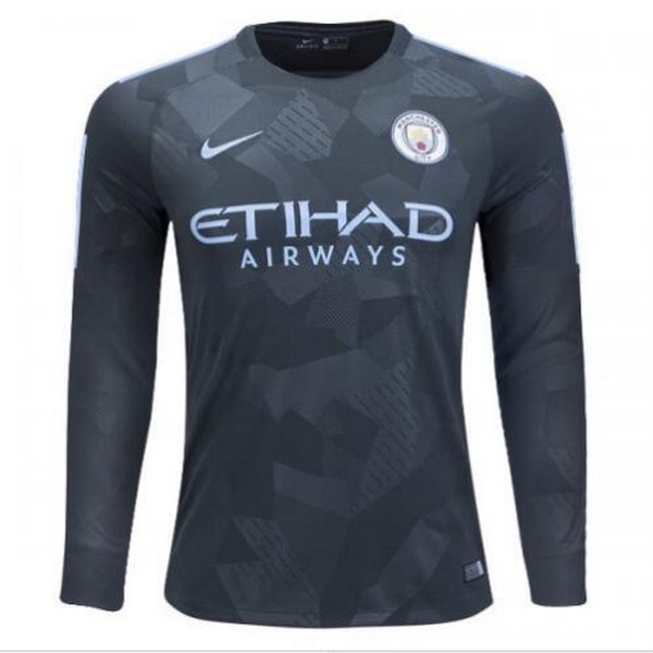 Maillot Om Pas Cher Nike Third Manches Longues Manchester City 2017 2018 Noir