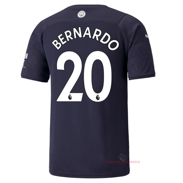 Maillot Om Pas Cher PUMA NO.20 Bernardo Third Maillot Manchester City 2021 2022 Bleu Marine