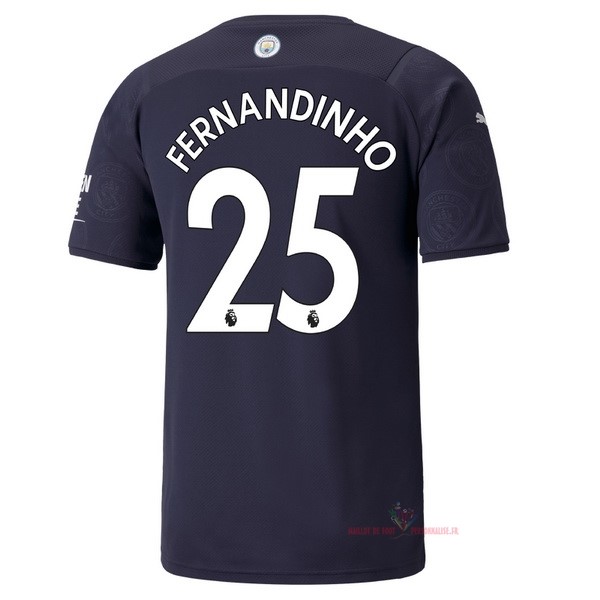 Maillot Om Pas Cher PUMA NO.25 Fernandinho Third Maillot Manchester City 2021 2022 Bleu Marine