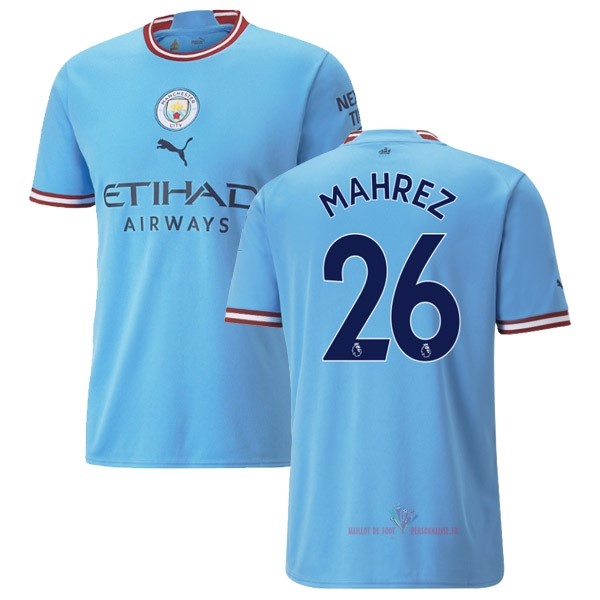 Maillot Om Pas Cher PUMA NO.26 Mahrez Domicile Maillot Manchester City 2022 2023 Bleu