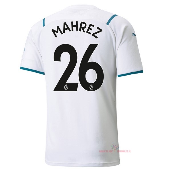 Maillot Om Pas Cher PUMA NO.26 Mahrez Exterieur Maillot Manchester City 2021 2022 Blanc