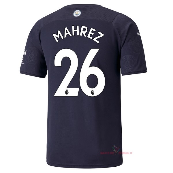 Maillot Om Pas Cher PUMA NO.26 Mahrez Third Maillot Manchester City 2021 2022 Bleu Marine