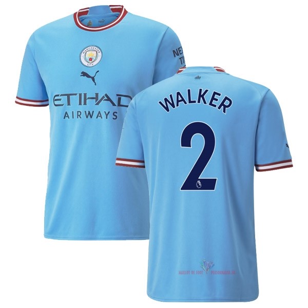 Maillot Om Pas Cher PUMA NO.2 Walker Domicile Maillot Manchester City 2022 2023 Bleu