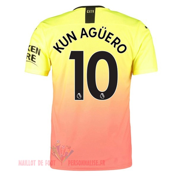 Maillot Om Pas Cher PUMA NO.10 Kun Aguero Third Maillot Manchester City 2019 2020 Orange