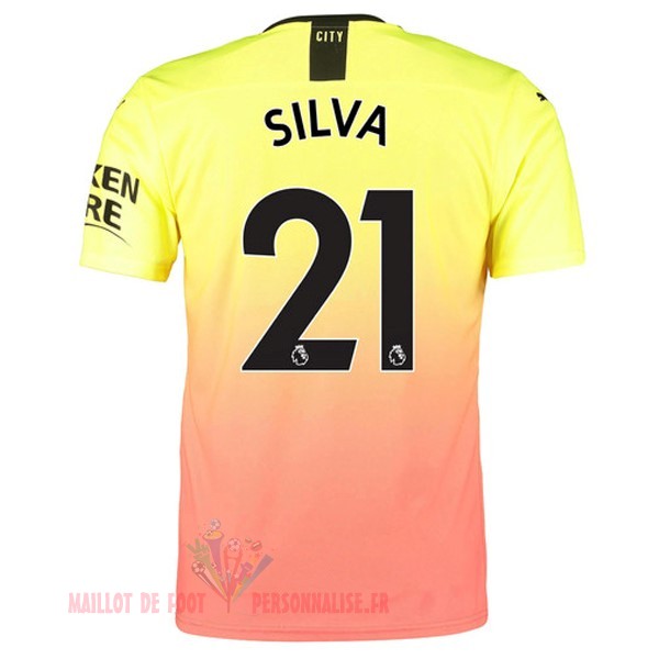 Maillot Om Pas Cher PUMA NO.21 Silva Third Maillot Manchester City 2019 2020 Orange
