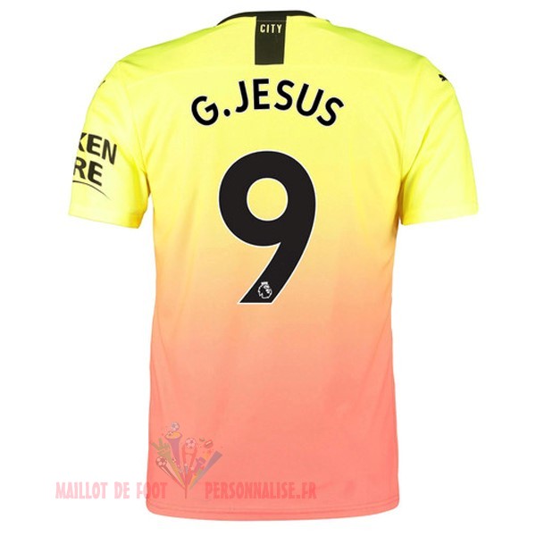 Maillot Om Pas Cher PUMA NO.9 G.Jesus Third Maillot Manchester City 2019 2020 Orange