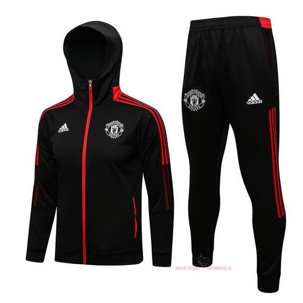 Maillot Om Pas Cher adidas Chaqueta Con Capucha Manchester United 2021 2022 Noir Rouge
