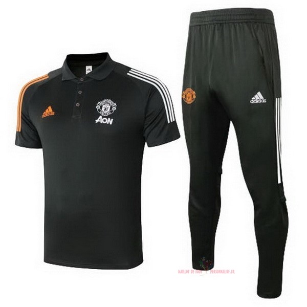 Maillot Om Pas Cher adidas Ensemble Complet Polo Manchester United 2020 2021 Noir