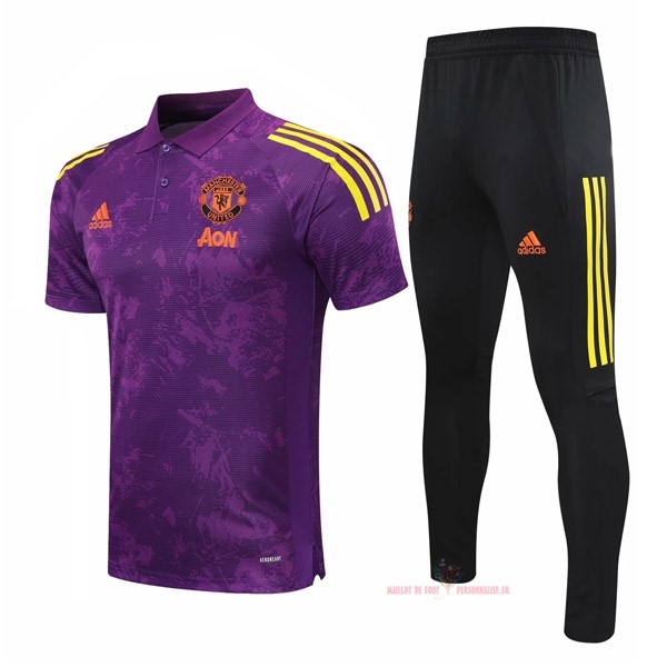 Maillot Om Pas Cher adidas Ensemble Complet Polo Manchester United 2020 2021 Purpura