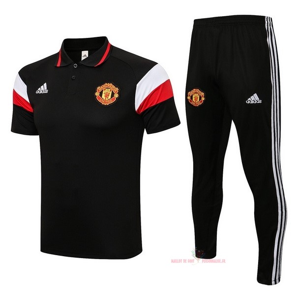 Maillot Om Pas Cher adidas Ensemble Complet Polo Manchester United 2021 2022 Noir Blanc Rouge