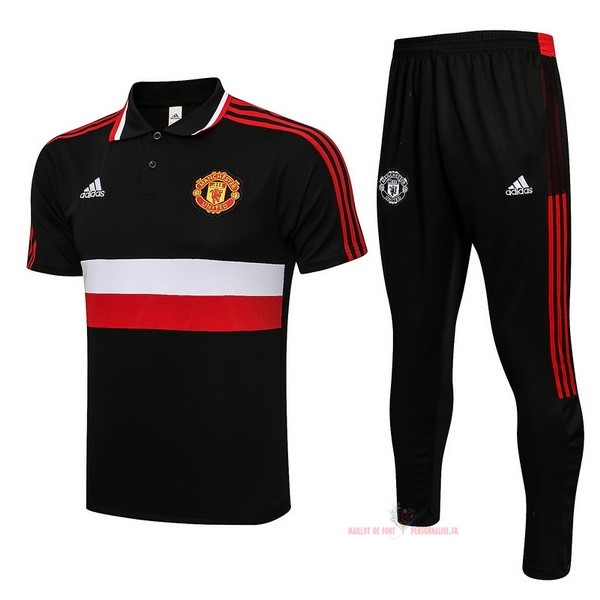 Maillot Om Pas Cher adidas Ensemble Complet Polo Manchester United 2021 2022 Noir Rouge Blanc