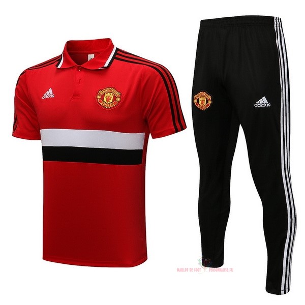 Maillot Om Pas Cher adidas Ensemble Complet Polo Manchester United 2021 2022 Rouge Blanc Noir