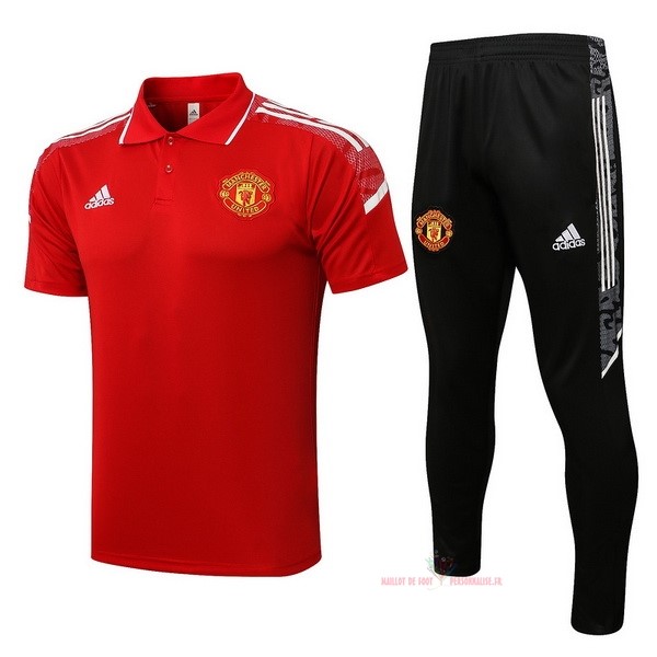 Maillot Om Pas Cher adidas Ensemble Complet Polo Manchester United 2021 2022 Rouge I Noir
