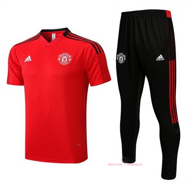 Maillot Om Pas Cher adidas Ensemble Complet Polo Manchester United 2022 2023 Rouge Noir