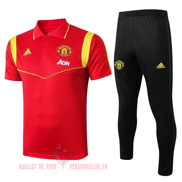Maillot Om Pas Cher adidas Ensemble Polo Manchester United 2019 2020 Rouge Or Noir
