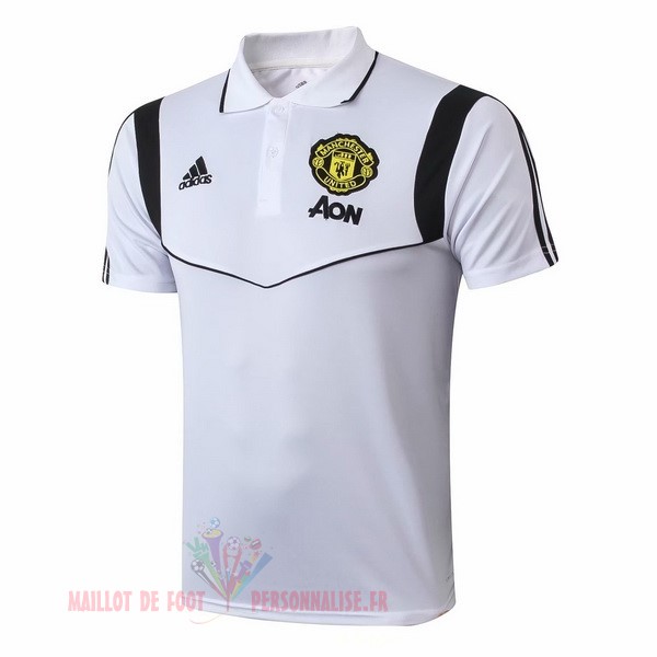 Maillot Om Pas Cher adidas Polo Manchester United 2019 2020 Blanc Noir