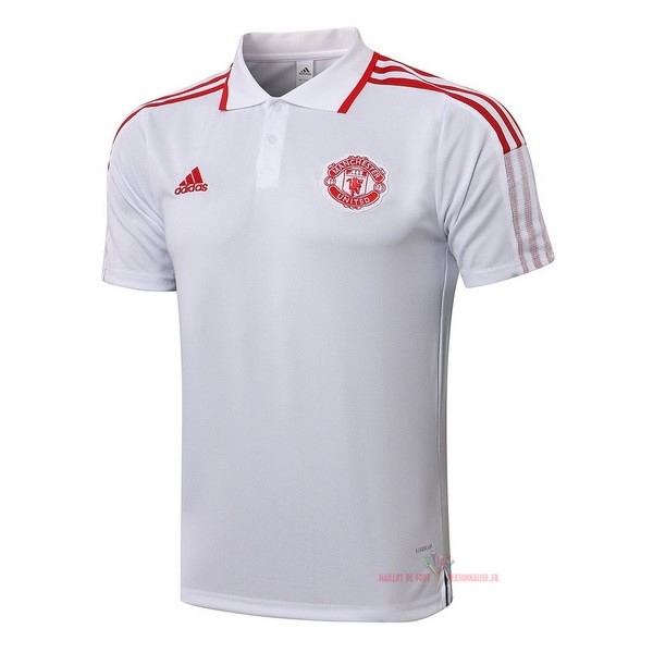 Maillot Om Pas Cher adidas Polo Manchester United 2021 2022 Blanc