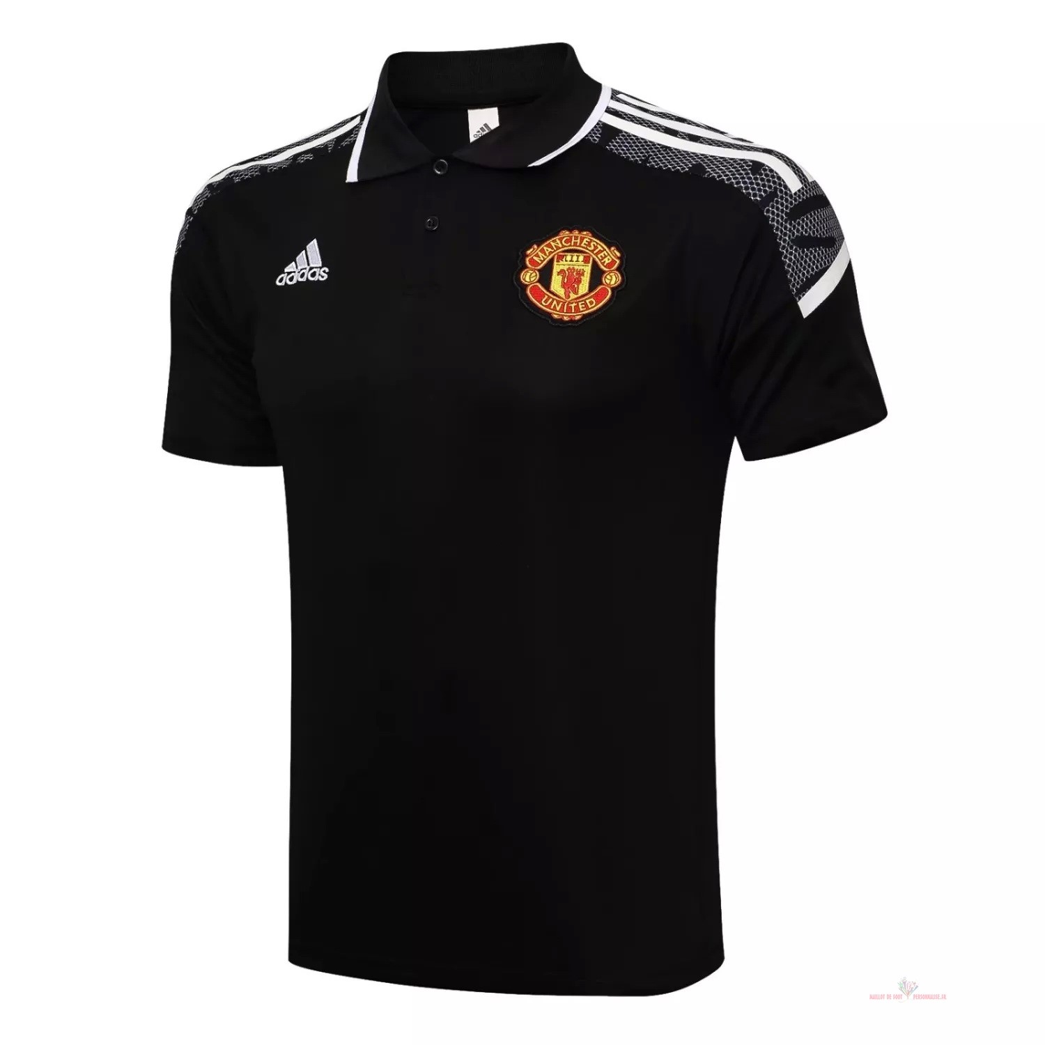 Maillot Om Pas Cher adidas Polo Manchester United 2021 2022 Noir Blanc