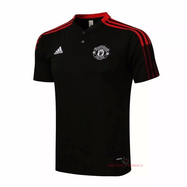Maillot Om Pas Cher adidas Polo Manchester United 2021 2022 Noir Rouge