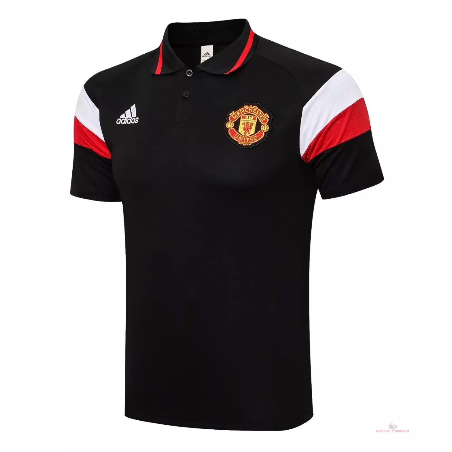 Maillot Om Pas Cher adidas Polo Manchester United 2021 2022 Noir Rouge Blanc