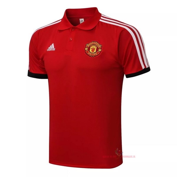 Maillot Om Pas Cher adidas Polo Manchester United 2021 2022 Rouge Blanc