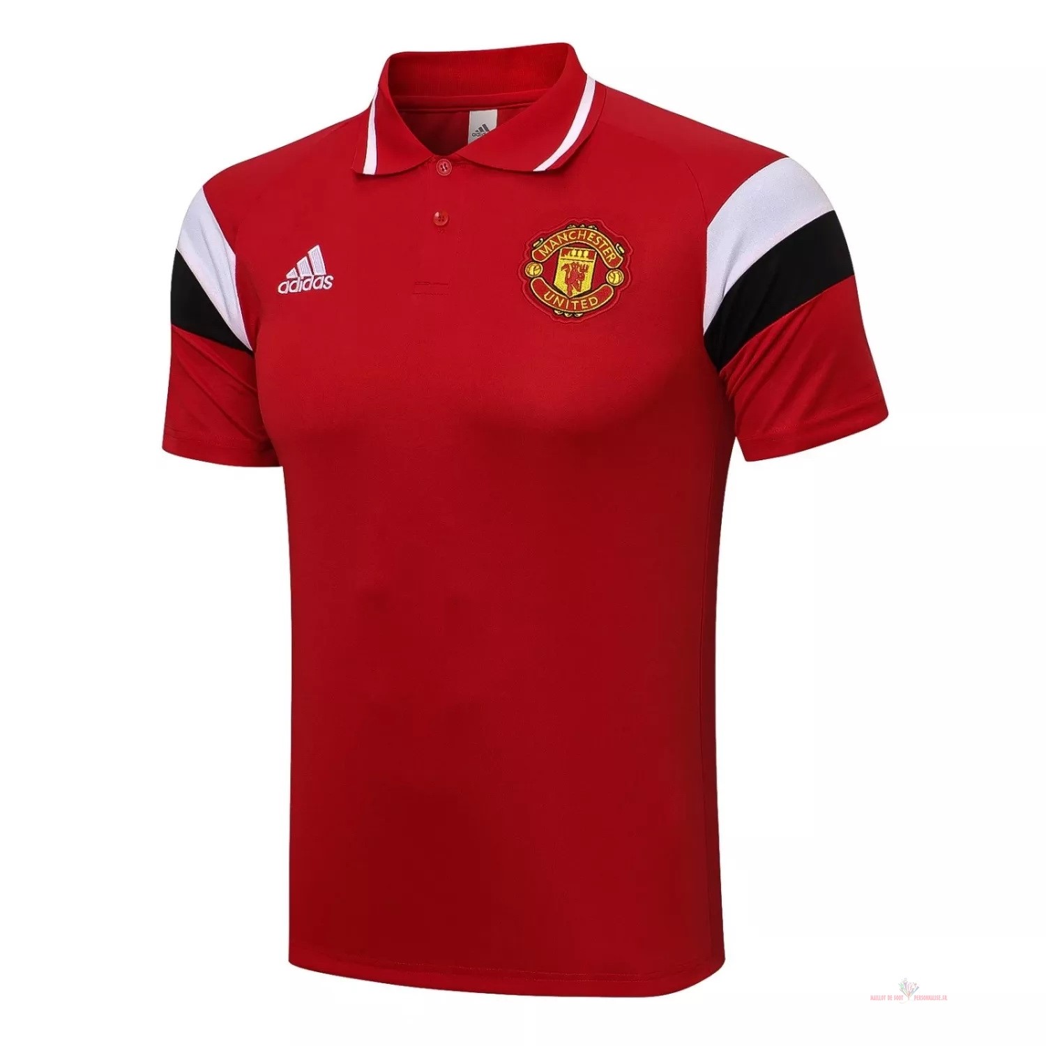 Maillot Om Pas Cher adidas Polo Manchester United 2021 2022 Rouge Blanc Noir