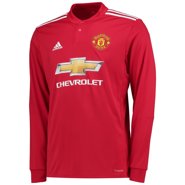 Maillot Om Pas Cher adidas Domicile Manches Longues Manchester United 2017 2018 Rouge