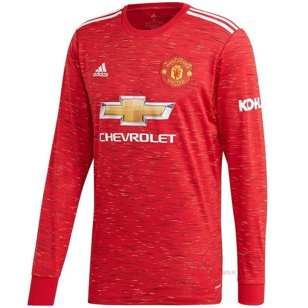 Maillot Om Pas Cher adidas Domicile Manches Longues Manchester United 2020 2021 Rouge